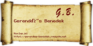 Gerendás Benedek névjegykártya