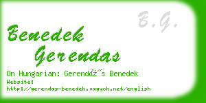benedek gerendas business card